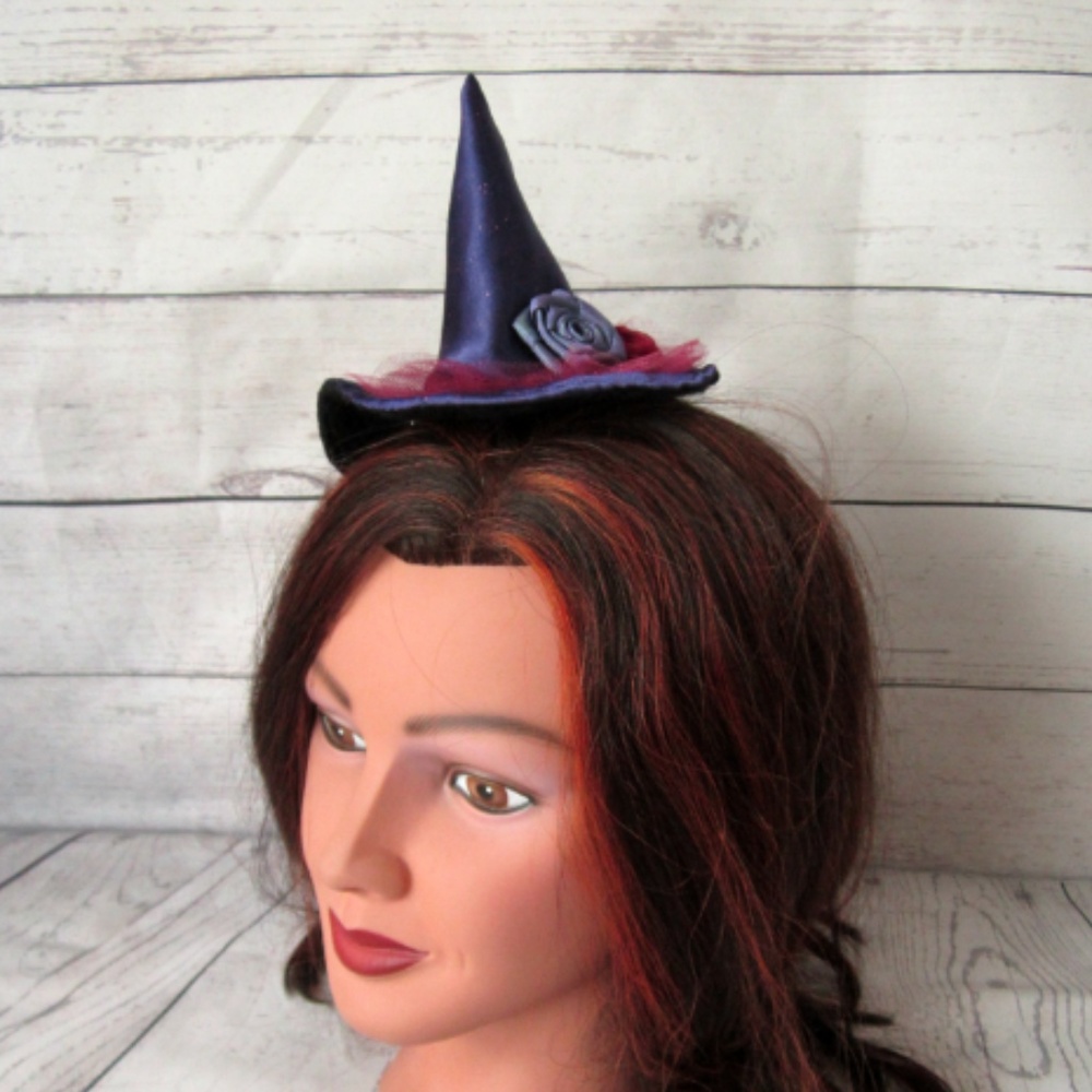 Purple and Red Handmade Mini Witch Hat NWOT